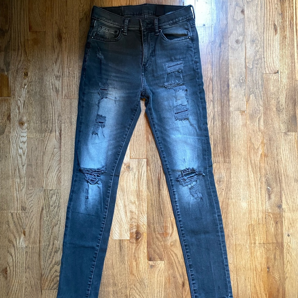 Skinny Black Distressed Jeans Size 29 Pants Womens